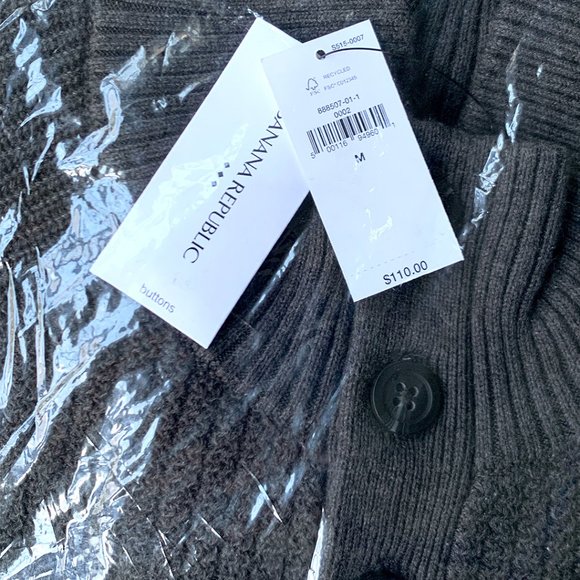 NWT Banana Republic Men's Charcoal Gray Mock-Neck Sweater - Picture 4 of 5